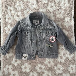 Star Wars Baby Gap Jean Jacket Size 18-24 Months Gray Denim Yoda Mandalorian